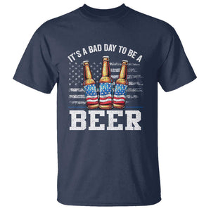 Funny American Drinking T Shirt It's A Bad Day To Be A Beer 4th Of July TS09 Navy Print Your Wear