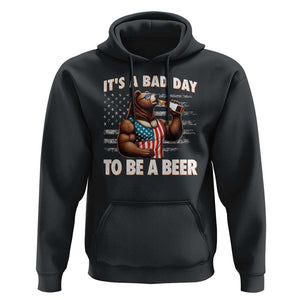 Funny American Drinking Hoodie It's A Bad Day To Be A Beer Bear 4th Of July TS09 Black Print Your Wear