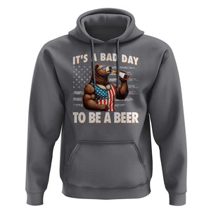 Funny American Drinking Hoodie It's A Bad Day To Be A Beer Bear 4th Of July TS09 Charcoal Print Your Wear