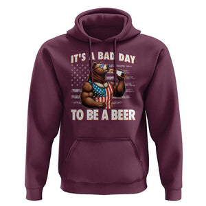 Funny American Drinking Hoodie It's A Bad Day To Be A Beer Bear 4th Of July TS09 Maroon Print Your Wear