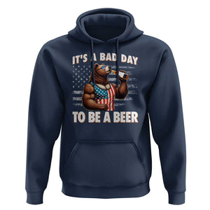 Funny American Drinking Hoodie It's A Bad Day To Be A Beer Bear 4th Of July TS09 Navy Print Your Wear