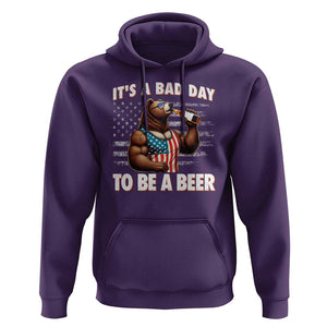 Funny American Drinking Hoodie It's A Bad Day To Be A Beer Bear 4th Of July TS09 Purple Print Your Wear