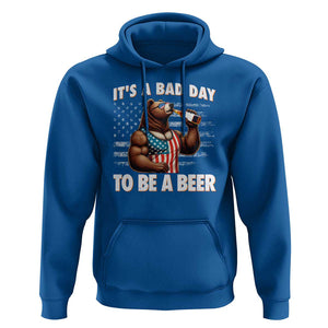 Funny American Drinking Hoodie It's A Bad Day To Be A Beer Bear 4th Of July TS09 Royal Blue Print Your Wear