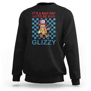 Funny 4th Of July Sweatshirt Its A Bad Day To Be A Glizzy Hot Dog TS09 Black Print Your Wear