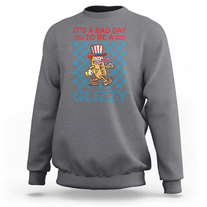 Funny 4th Of July Sweatshirt Its A Bad Day To Be A Glizzy Hot Dog TS09 Charcoal Print Your Wear