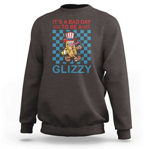 Funny 4th Of July Sweatshirt Its A Bad Day To Be A Glizzy Hot Dog TS09 Dark Chocolate Print Your Wear