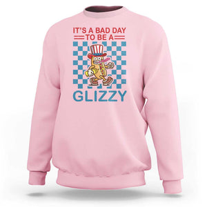 Funny 4th Of July Sweatshirt Its A Bad Day To Be A Glizzy Hot Dog TS09 Light Pink Print Your Wear