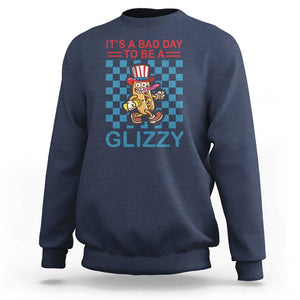 Funny 4th Of July Sweatshirt Its A Bad Day To Be A Glizzy Hot Dog TS09 Navy Print Your Wear