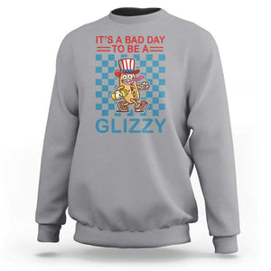 Funny 4th Of July Sweatshirt Its A Bad Day To Be A Glizzy Hot Dog TS09 Sport Gray Print Your Wear