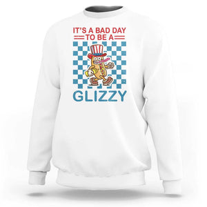 Funny 4th Of July Sweatshirt Its A Bad Day To Be A Glizzy Hot Dog TS09 White Print Your Wear