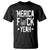 Funny 4th Of July T Shirt Merica Fuck Yeah Rock Hand TS09 Black Print Your Wear