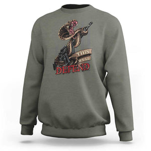 American Patriotic This We'll Defend Sweatshirt TS09 Military Green Print Your Wear