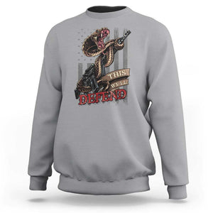 American Patriotic This We'll Defend Sweatshirt TS09 Sport Gray Print Your Wear