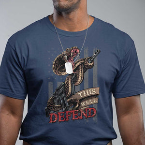 American Patriotic This We'll Defend T Shirt TS09 Navy Print Your Wear