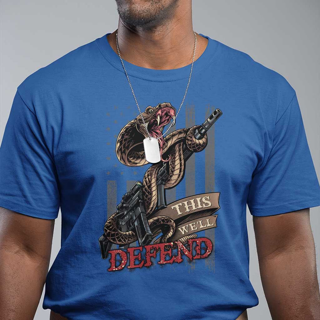 American Patriotic This We'll Defend T Shirt TS09 Royal Blue Print Your Wear