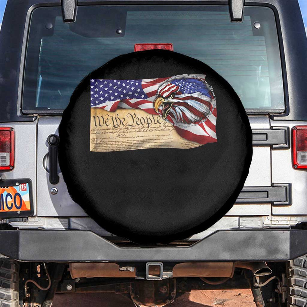 American Patriotic We The People Eagle Spare Tire Cover TS09 No hole Black Print Your Wear