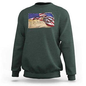 American Patriotic We The People Eagle Sweatshirt TS09 Dark Forest Green Print Your Wear