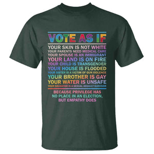 Vote As If Your Skin Is Not White Human's Rights LGBT Support T Shirt TS09 Dark Forest Green Print Your Wear