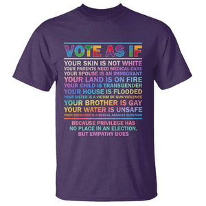 Vote As If Your Skin Is Not White Human's Rights LGBT Support T Shirt TS09 Purple Print Your Wear