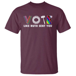 Vote Like Ruth Sent You Funny Feminist Lgbt Pride T Shirt TS09 Maroon Print Your Wear