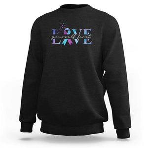 Love Yourself First Suicide Prevention Sweatshirt TS09 Black Print Your Wear