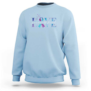 Love Yourself First Suicide Prevention Sweatshirt TS09 Light Blue Print Your Wear