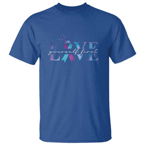 Love Yourself First Suicide Prevention T Shirt TS09 Royal Blue Print Your Wear