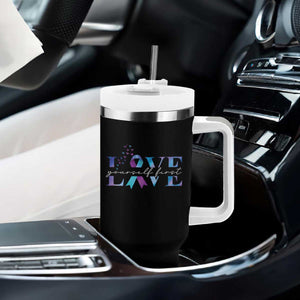 Love Yourself First Suicide Prevention Tumbler With Handle TS09 Print Your Wear