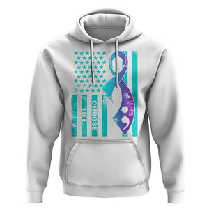 Suicide Prevention Hoodie Choose Life American Flag TS09 White Print Your Wear