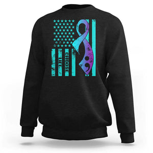 Suicide Prevention Sweatshirt Choose Life American Flag TS09 Black Print Your Wear