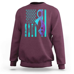 Suicide Prevention Sweatshirt Choose Life American Flag TS09 Maroon Print Your Wear