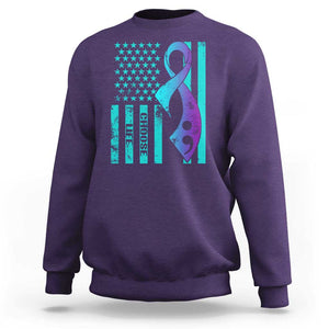 Suicide Prevention Sweatshirt Choose Life American Flag TS09 Purple Print Your Wear