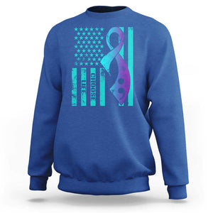 Suicide Prevention Sweatshirt Choose Life American Flag TS09 Royal Blue Print Your Wear