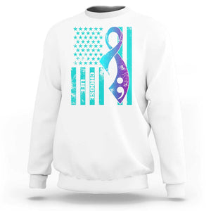 Suicide Prevention Sweatshirt Choose Life American Flag TS09 White Print Your Wear