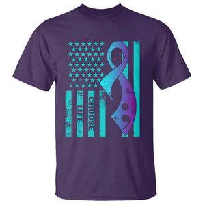 Suicide Prevention T Shirt Choose Life American Flag TS09 Purple Print Your Wear