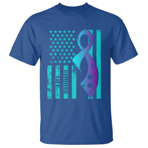 Suicide Prevention T Shirt Choose Life American Flag TS09 Royal Blue Print Your Wear