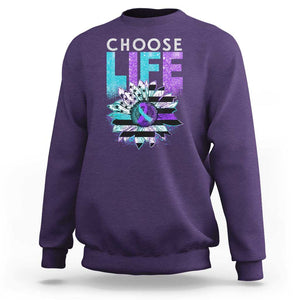 Suicide Prevention Sweatshirt Choose Life Sunflower American Flag TS09 Purple Print Your Wear