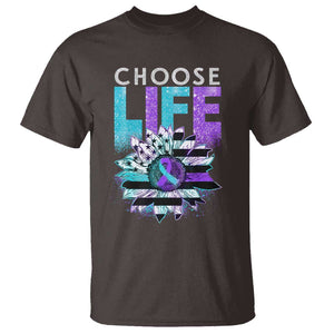 Suicide Prevention T Shirt Choose Life Sunflower American Flag TS09 Dark Chocolate Print Your Wear