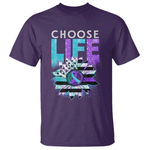 Suicide Prevention T Shirt Choose Life Sunflower American Flag TS09 Purple Print Your Wear