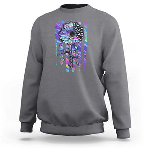 Suicide Prevention Sweatshirt Be Here Tomorrow Semicolon Sunflower American Flag TS09 Charcoal Print Your Wear