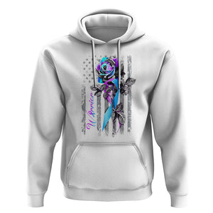 Suicide Prevention Hoodie Warrior Rose American Flag TS09 White Print Your Wear