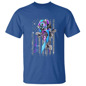 Suicide Prevention T Shirt Warrior Rose American Flag TS09 Royal Blue Print Your Wear