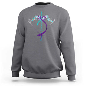 Suicide Prevention Arrow Warrior Sweatshirt TS09 Charcoal Print Your Wear