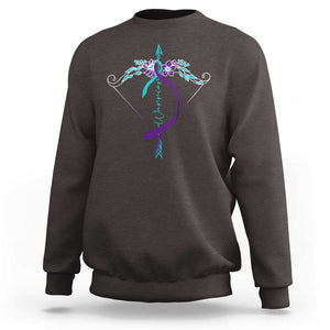 Suicide Prevention Arrow Warrior Sweatshirt TS09 Dark Chocolate Print Your Wear