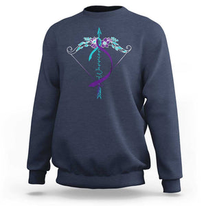 Suicide Prevention Arrow Warrior Sweatshirt TS09 Navy Print Your Wear