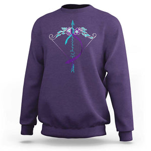 Suicide Prevention Arrow Warrior Sweatshirt TS09 Purple Print Your Wear