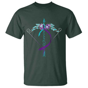 Suicide Prevention Arrow Warrior T Shirt TS09 Dark Forest Green Print Your Wear