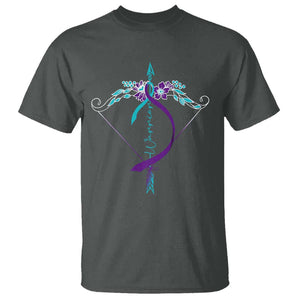 Suicide Prevention Arrow Warrior T Shirt TS09 Dark Heather Print Your Wear