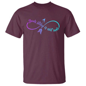 Suicide Prevention T Shirt Your Story Is Not Over Yet Arrow TS09 Maroon Print Your Wear