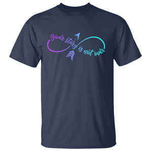 Suicide Prevention T Shirt Your Story Is Not Over Yet Arrow TS09 Navy Print Your Wear